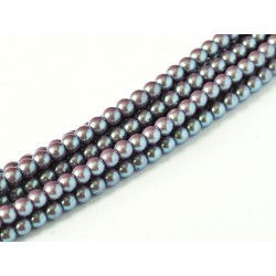 Perle Cerate in Vetro 3 mm Pearl Shell Plum - 50 Pz
