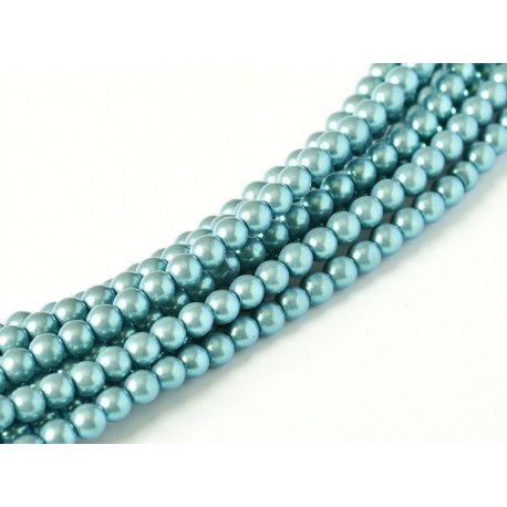 Perle Cerate in Vetro 3 mm Pearl Shell Silver Blue - 50 Pz