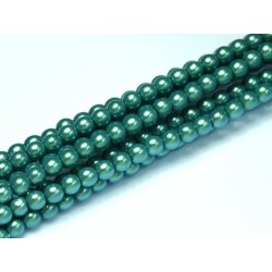 Glass Pearls 3 mm Pearl Shell Dark Turquoise - 50 pcs