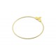 Base Orecchino/Connettore Cerchio Liscio Apribile 40 mm in Ottone - 1 pz