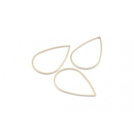 Connettore Goccia Liscio 38 x 25 mm in Ottone Color Argento -1 pz