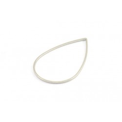 Connettore Goccia Liscio 47x 30 mm in Ottone Color Argento -1 pz