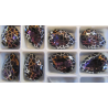 Cabochon Goccia Vetro Alta Qualità 13x18 mm Amethyst/Patina Retinata Argentata - 1 pz