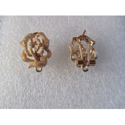 Perno Fiore Lavorato 21x15x10 mm Dorato - 2 pz