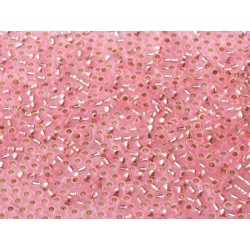 Rocailles Miyuki 11/0 Silver Lined Dyed Pink - 10 g - cod. 22