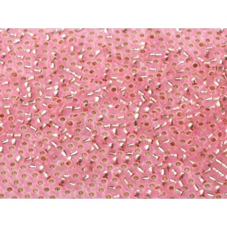 Rocailles Miyuki 11/0 Silver Lined Dyed Pink - 10 g - cod. 22