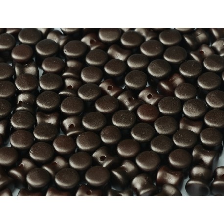 Diabolo Shape Beads 6x4 mm Pastel Dark Brown - 30 pz