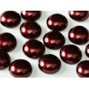 Cabochon Cerato in Vetro di Boemia Tondo 14 mm Burgundy - 2 pz