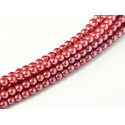 Perle Cerate in Vetro 3 mm Pearl Shell Cranberry - 50 Pz